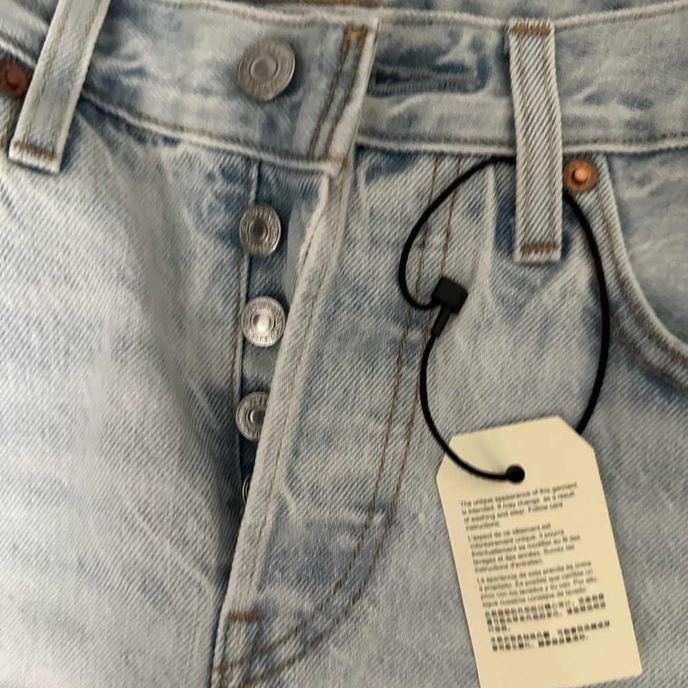 Levi's Light Blue Patchwork Straight Leg Jeans - image 8